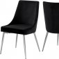 Karina Dining Chair 784 Set of 2 Black Velvet Fabric by Meridian