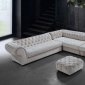 0669 Metropolitan Cream Fabric Sectional Sofa w/Ottoman