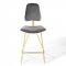 Ponder Bar Stool Set of 2 in Gray Velvet by Modway