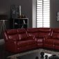 U9303 Motion Sectional Sofa in Burgundy by Global