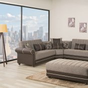 Royal Home Sectional Sofa in Brown Fabric by Casamode w/Oprions