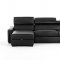 Sacha Sectional Sofa Bed in Black Full Leather by VIG