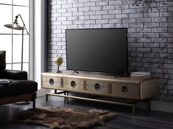 Jennavieve TV Stand 91515 in Gold Aluminum by Acme [AMTV-91515-Jennavieve]