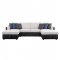 Merill Sectional Sofa 56015 in Beige Fabric & Black PU by Acme