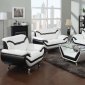 51155 Rozene Sofa in White & Black Bonded Leather by Acme