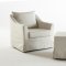 Barlow Swivel Accent Chair & Ottoman in Cream Fabric by Bellona