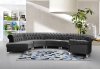 Anabella Sectional Sofa 697 5Pc Grey Velvet Fabric by Meridian