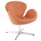 Wing Leather Swivel Lounge Chair Choice of Color by Modway