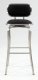 Modern Stainless Steel Base Barstool w/Black Vinyl Seat & Back