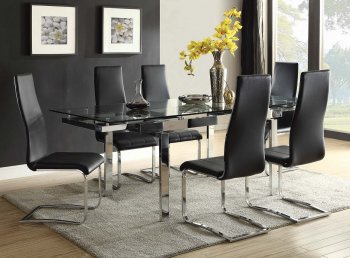 Wexford Dining Table 5Pc Set 106281 in Chrome by Coaster [CRDS-106281-Wexford Black]