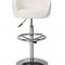 Black or White Leatherette Set of 2 Bar Stools with Steel Base