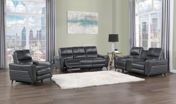 U1793 Power Motion Sofa in Blanche Charcoal by Global w/Options [GFS-U1793 Charcoal]