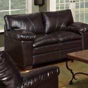 Wine Color Leatherette Modern Sofa and Loveseat Set