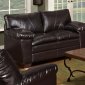 Wine Color Leatherette Modern Sofa and Loveseat Set