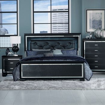 Allura Bedroom 5Pc Set 1916BK in Black by Homelegance w/Options [HEBS-1916BK-Allura Set]