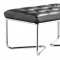 Black Leatherette Contemporary Lounge with Chromed Steel Frame