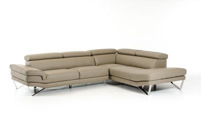 Aria Sectional Sofa in Grey Full Leather by VIG