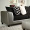 4501 Sectional Sofa in Black Corduroy Fabric & Pewter Bi Cast