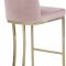 Heidi Counter Stool 777 Set of 2 Pink Velvet Fabric by Meridian