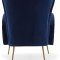 Opera Accent Chair 532 in Navy Velvet Fabric by Meridian