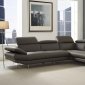 Pandora Sectional Sofa in Dark Gray Leather by Whiteline