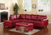 G909B Sectional Sofa w/Ottoman in Red Leatherette by Glory