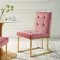 Privy Dining Chair Set of 2 in Dusty Rose Velvet by Modway