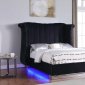 LCL-B03 Upholstered Bed in Black Velvet