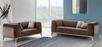 U833 Sofa in Brown Fabric by Global w/Options [GFS-U833-BR]