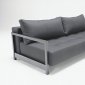 Classic Black Fabric Modern Convertible Sofa Bed w/Hardwood Arms