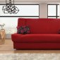 Natalia Sofa Bed in Red Fabric by Skyler Design