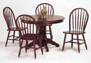 Cherry Finish Traditional 5 Pc Dining Set w/Round Top [YTDS-4230]