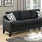 F6909 Sofa & Loveseat Set in Black Linen-Like Fabric by Boss