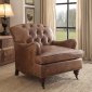 Durham Accent Chair 96677 in Brown Genuine Leather by Acme