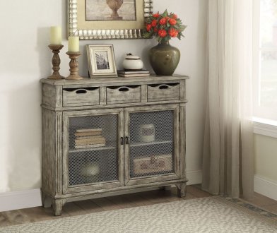 Vernon Console Table 90286 in Weathered Gray by Acme