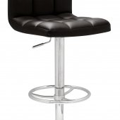 Black & Chrome Modern Stitched Back Set of 2 Barstools