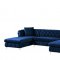 Gail Sectional Sofa 664 in Navy Velvet Fabric by Meridian