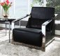 Erika Chair in Black Leather w/Optional Ottoman by Whiteline