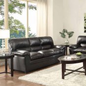 Talon Sofa 8511BK in Black Bonded Leather Match by Homelegance