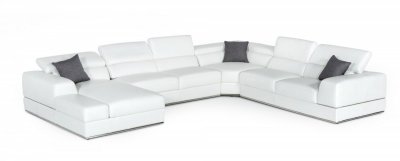 Pella Sectional Sofa 5106 LAF in White Italian Leather by VIG