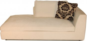 White Fabric Modern Right Arm Facing Chaise w/Accent Pillow [PGCL-S-299-RAF]