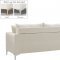 Naomi Sofa 633 in Cream Velvet Fabric by Meridian w/Options