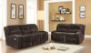 9714 Alejandro Motion Sofa in Chocolate Microfiber - Homelegance