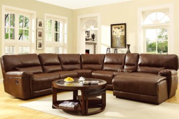 Blythe Motion Sectional Sofa 9606 in Brown by Homelegance [HESS-9606 Blythe]