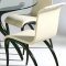 Clear Bonded Glass Top 5Pc Modern Dining Set w/Beige Chairs