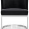 Gianna Dining Chair 734 Set of 2 Black Velvet Fabric by Meridian