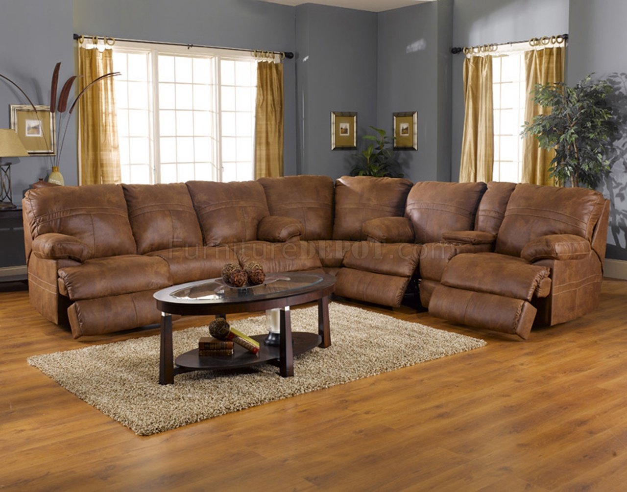faux leather sectional sofa recliner