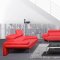 Red Italian Leather Modern Sofa & Loveseat Set w/Optional Chair