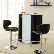 100654 Bar Unit w/2 Bar Stoos in Black 3Pc Set by Coaster