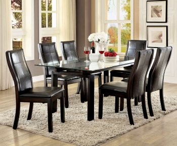 Phyllis CM3462T 5Pc Dinette Set of Dark Walnut Table & 4 Chairs [FADS-CM3462T-CM3339DK-SC-Phyllis]